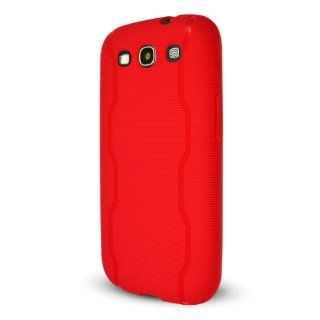 Technocel SAL710SSTRD Textured Slider Skin with Line Pattern for Samsung Galaxy S3   1 Pack   Carrying Case   Non Retail Packaging   Red Cell Phones & Accessories