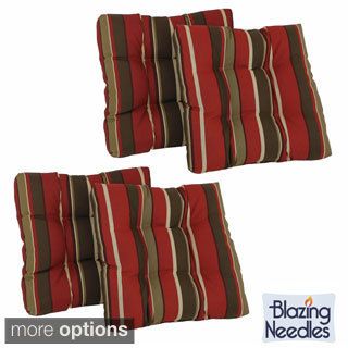 Blazing Needles Set Of 4 All weather Uv resistant Squared Outdoor Chair Cushions