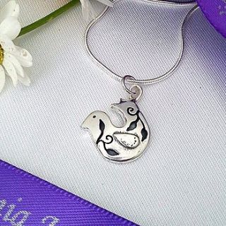 medium silver bird pendant by dale virginia designs