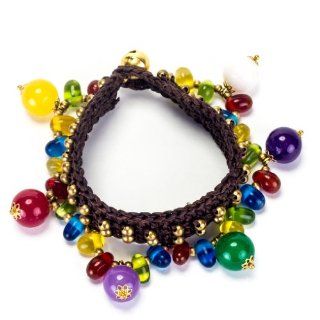 Handmade Multicolored Stones and Brass Beads Bracelet (Thailand) Jewelry