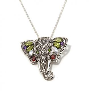 Nicky Butler Multigemstone Sterling Silver "Elephant" Pendant with 18" Chain