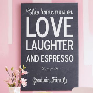 personalised chalkboard name print by i love design