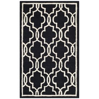 Contemporary Safavieh Handmade Moroccan Cambridge Black Wool Rug (3 X 5)