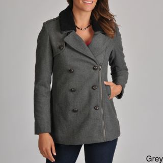 Members Only Members Only Womens Rachel Sherpa Collar Pea Coat Grey Size XS (2  3)