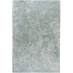 Candice Olson Hand tufted Silver Sage Manheim Paisley Print Wool Rug (33 X 53)