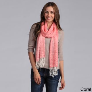 Saro Womens Woven Scarf With Fringes