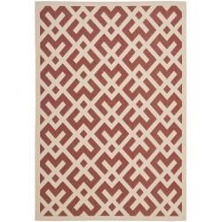 Poolside Red/bone Indoor/outdoor Area Rug (53 X 77)