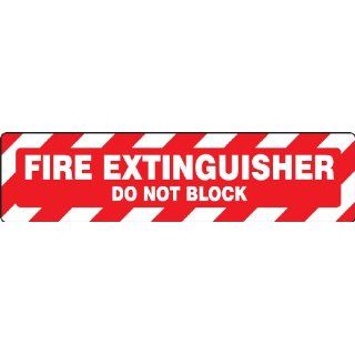 Accuform Signs PSR273 Slip Gard Adhesive Vinyl Step Style Floor Sign, Legend "FIRE EXTINGUISHER DO NOT BLOCK", 24" Width x 6" Length, Red on White Industrial Floor Warning Signs