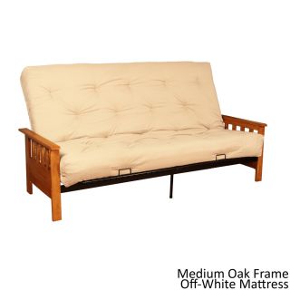 Epicfurnishings Provo Queen size Mission style Frame Cotton Foam Futon Set Brown Size Queen