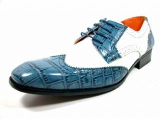 Ferro Aldo Men's 109185 265 Gator Textured 2 Tone Wing Tip Oxfords Shoes