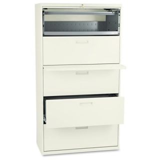 Hon 500 Series Ivory 36 inch wide Five drawer Lateral File Cabinet