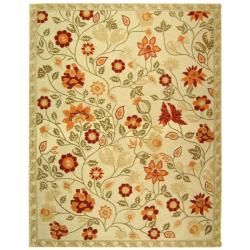Hand hooked Eden Ivory Wool Rug (6 X 9)