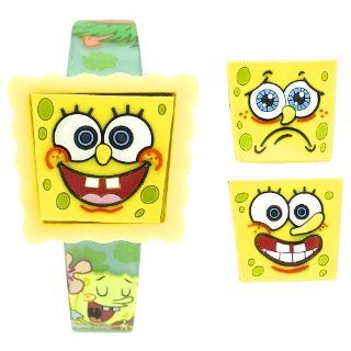 SpongeBob SquarePants Kids' SBP266S LCD Watch with two extra molded head toppers Watches