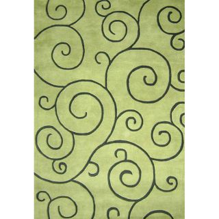 Hand tufted Sarah Scrolls Lime Green Wool Rug (5 X 8)