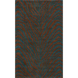 Power loomed Bengal Teal Rug (2 X 3)