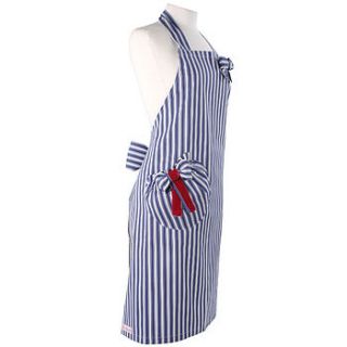 navy stripe pinny by posh pinnies