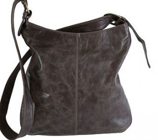 distressed cross over leather handbag by incantation home & living