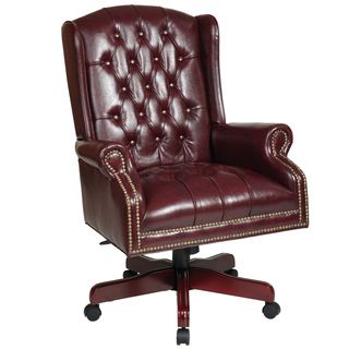 Office Star Products Work Smart Jamestown Vinyl Deluxe High Back Traditional Executive Chair