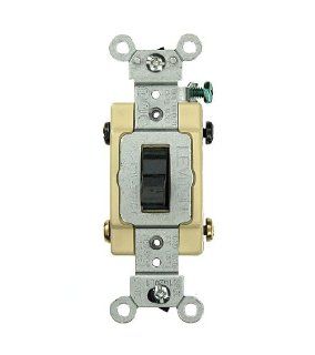 Leviton CS420 2E 20 Amp, 120/277 Volt, Toggle 4 Way AC Quiet Switch, Commercial Grade, Grounding, Black   Wall Light Switches  