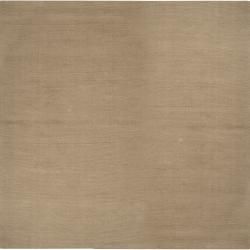 Hand crafted Beige Solid Casual Buick Wool Rug (8 Square)