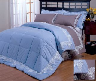 Lace trimmed 330 Thread Count 3 piece Down Alternative Comforter Set