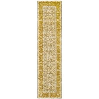 Handmade Majestic Beige/ Light Gold N. Z. Wool Rug (26 X 12)