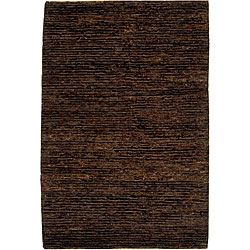 Hand knotted All natural Earth Brown Hemp Rug (9 X 12)