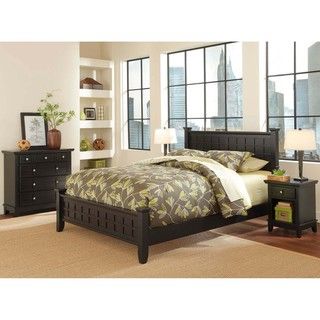 Home Styles Furniture Arts And Crafts Black 3 piece Queen size Bedroom Set Black Size Queen