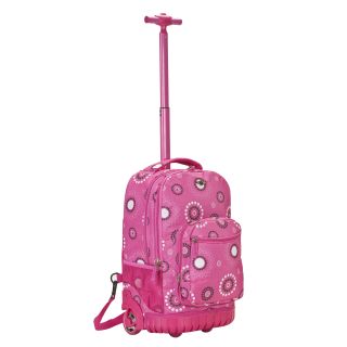 Rockland Deluxe Pink Pearl Rolling 18 inch Laptop Backpack