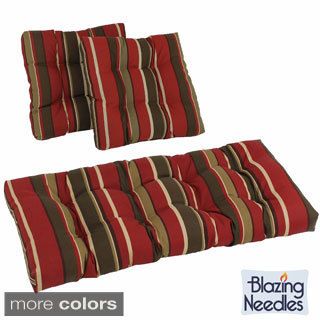 Blazing Needles Set Of 3 All weather Uv resistant Squared Outdoor Settee Group Cushions