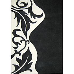 Hand tufted Royal Quill Black/ White Wool Rug (5 X 8)