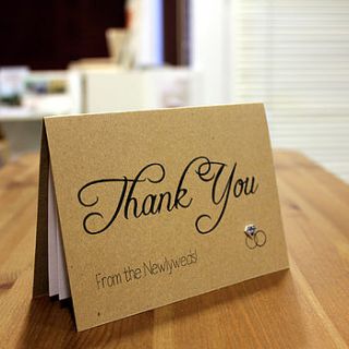 'thank you from the newlyweds' wedding card by little silverleaf