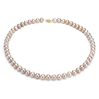 DaVonna 14k Gold Pink FW Pearl 20 inch Necklace (6.5 7 mm) DaVonna Pearl Necklaces