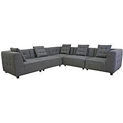 Alcoa Grey Fabric Modular Modern Sectional Sofa