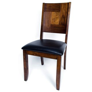 Solid Hardwood Squareback Brown Dining Chair (set Of 2)