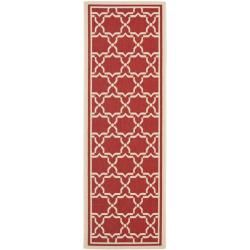 Poolside Red/bone Indoor/outdoor Polypropylene Rug (24 X 67)