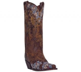 Dan Post Daisy Blue Leather Cowboy Boots —