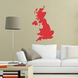 great britain map vinyl wall sticker by oakdene designs