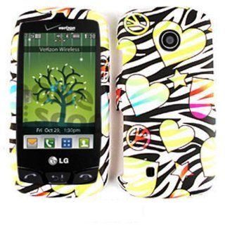 For Lg Cosmos Touch Un 270 Hearts Star Peace Black Zebra Matte Texture Case Accessories Cell Phones & Accessories