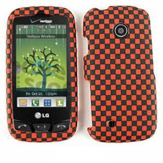 For Lg Cosmos Touch Un 270 Red Black Checkers Embossed Case Accessories Cell Phones & Accessories