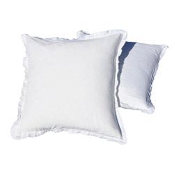 Ruffled White Euro Sham Pillowcases (set Of 2)