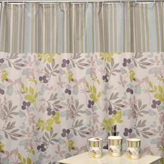 Waverly Wind Stripe Shower Curtain And Bath Accessory 16 piece Set