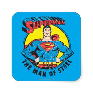 Superman The Man of Steel Square Stickers