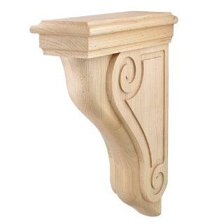 One Pair   Solid Wood Corbel 9 3/8" Tall X 6 1/2" Deep X 3 13/16" Wide   Maple   Millwork Corbels  