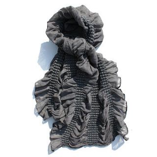 cotton and knit ruffle scarf by handmade by hayley