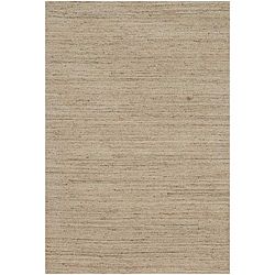 Hand woven Solid Ivory Wool Rug (8 X 10)