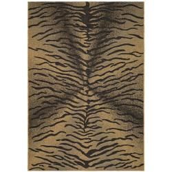 Black/natural Indoor/outdoor Animal patterned Rug (27 X 5)