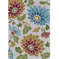 Hand hooked Coventry Ivory Floral Indoor/ Outdoor Rug (36 X 56)