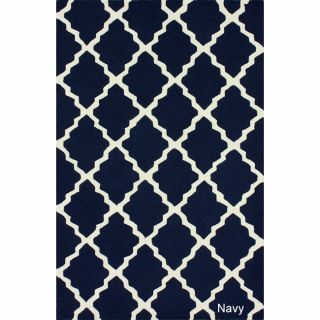 Nuloom Nuloom Hand hooked Alexa Moroccan Trellis Wool Rug (76 X 96) Blue Size 76 x 96