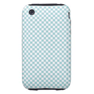 Blue and White Checker Pattern Tough iPhone 3 Cases